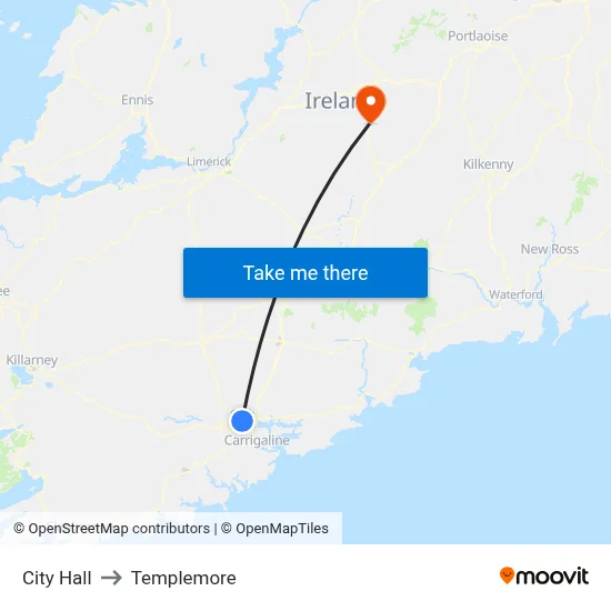 City Hall to Templemore map