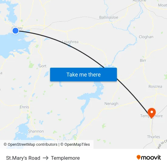 St.Mary's Road to Templemore map