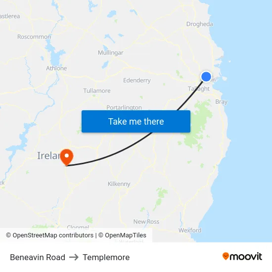Beneavin Road to Templemore map