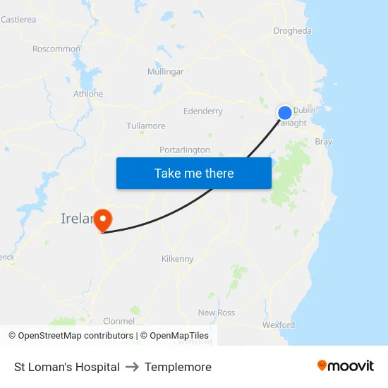 St Loman's Hospital to Templemore map