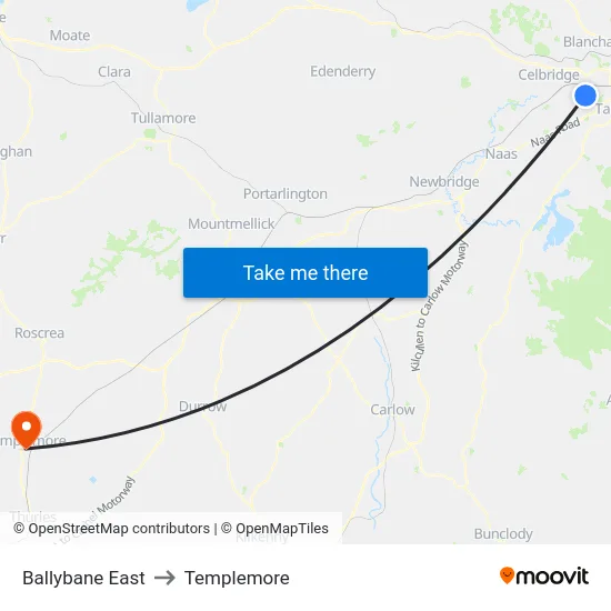 Ballybane East to Templemore map