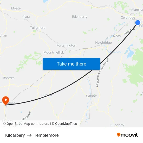 Kilcarbery to Templemore map