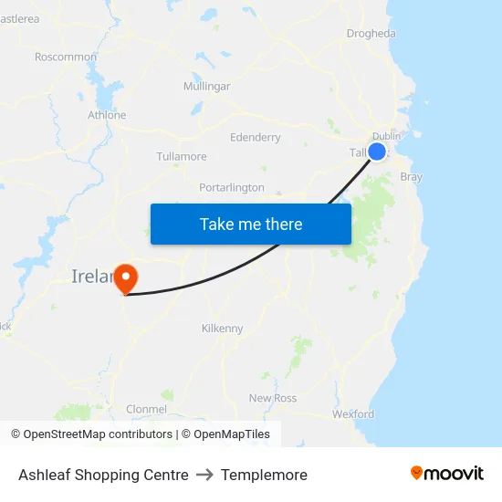 Ashleaf Shopping Centre to Templemore map