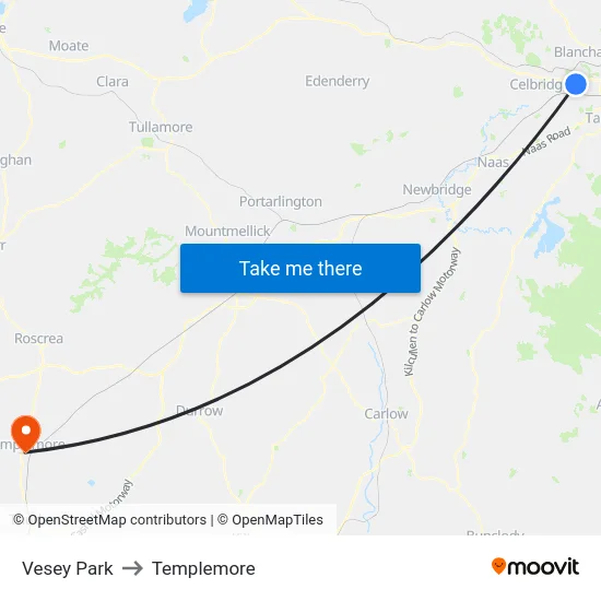 Vesey Park to Templemore map