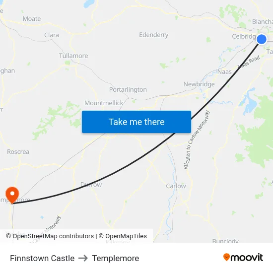Finnstown Castle to Templemore map