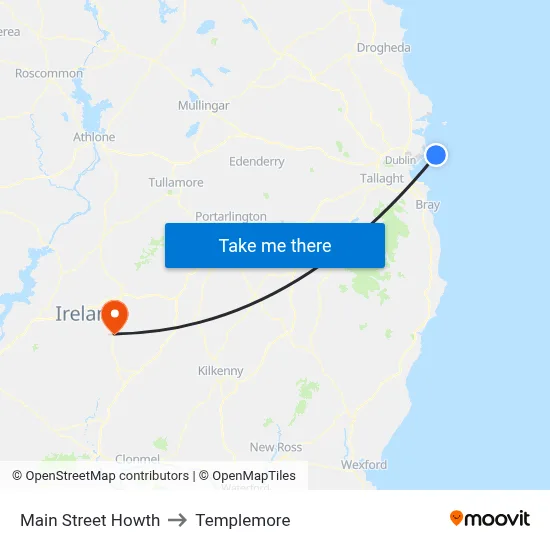 Main Street Howth to Templemore map
