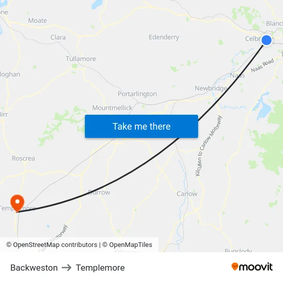 Backweston to Templemore map