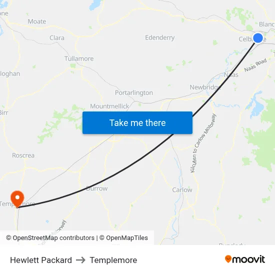 Hewlett Packard to Templemore map