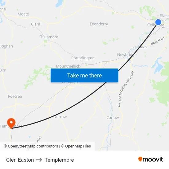 Glen Easton to Templemore map