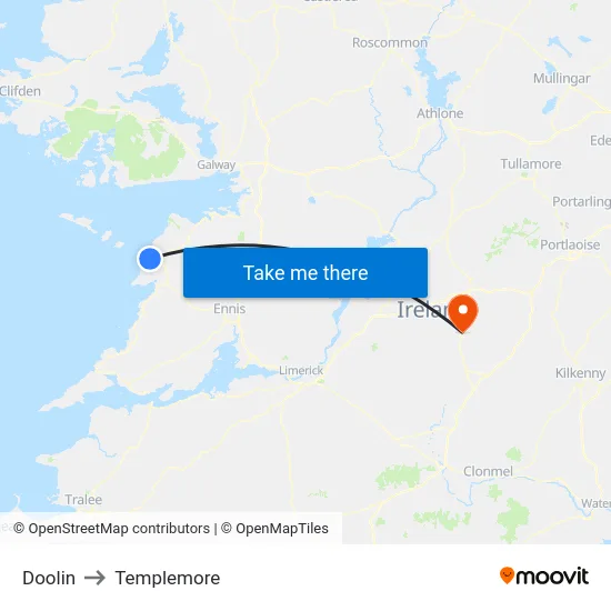 Doolin to Templemore map