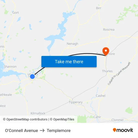 O'Connell Avenue to Templemore map