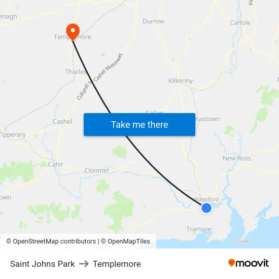 Saint Johns Park to Templemore map