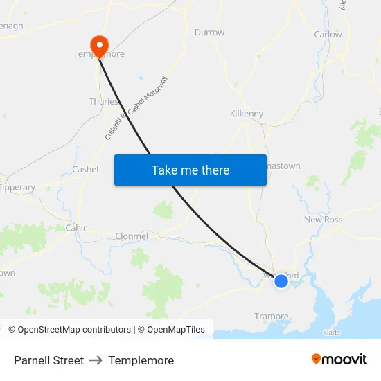 Parnell Street to Templemore map
