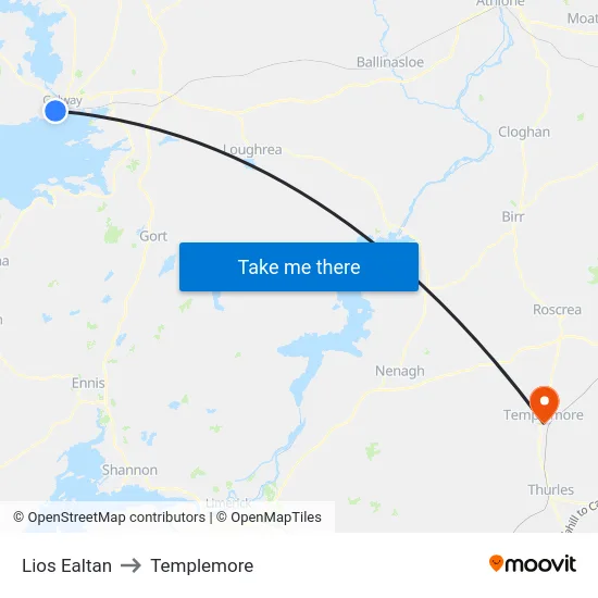 Lios Ealtan to Templemore map