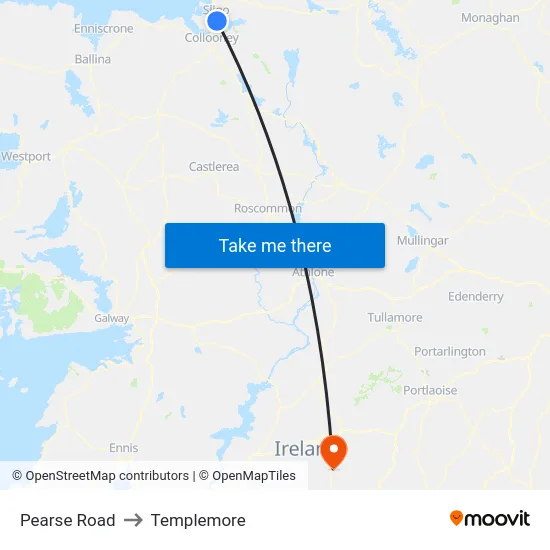 Pearse Road to Templemore map