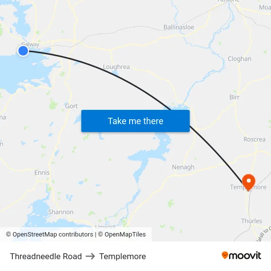 Threadneedle Road to Templemore map