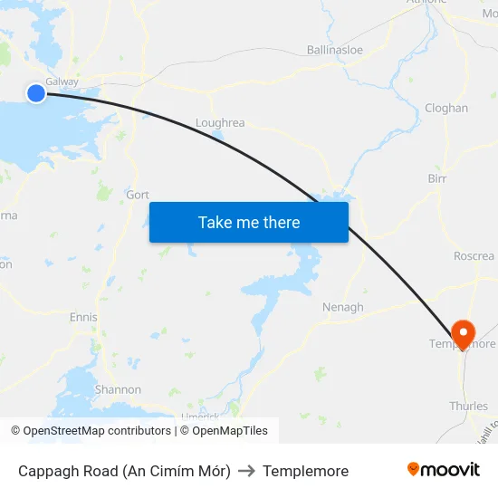Cappagh Road (An Cimím Mór) to Templemore map