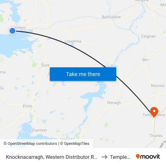 Knocknacarragh, Western Distributor Road Galway to Templemore map