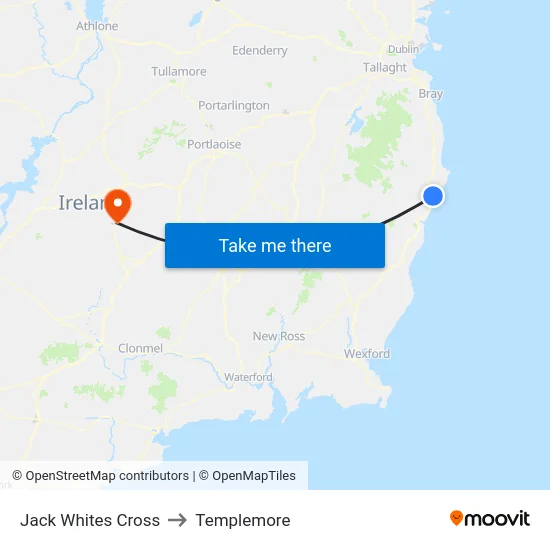 Jack Whites Cross to Templemore map
