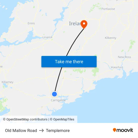 Old Mallow Road to Templemore map