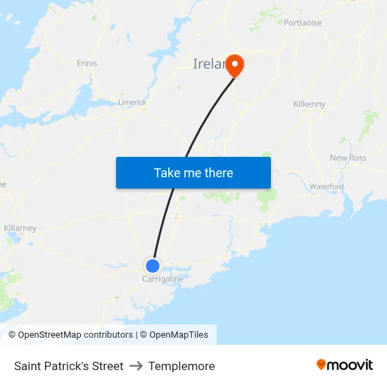 Saint Patrick's Street to Templemore map