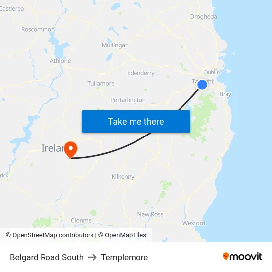 Belgard Road South to Templemore map