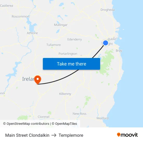 Main Street Clondalkin to Templemore map