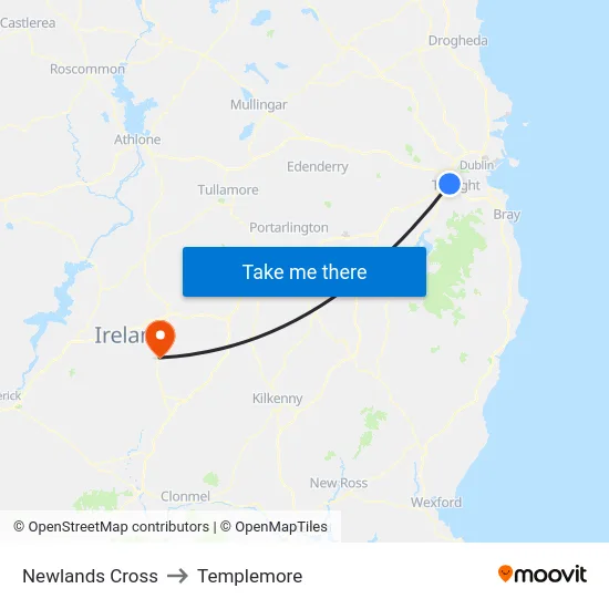 Newlands Cross to Templemore map