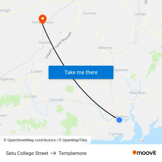Setu College Street to Templemore map