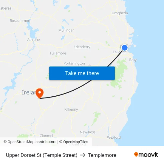 Upper Dorset St (Temple Street) to Templemore map