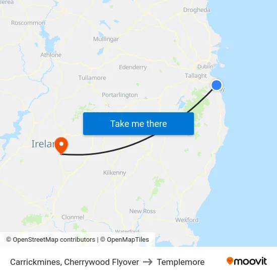 Carrickmines, Cherrywood Flyover to Templemore map