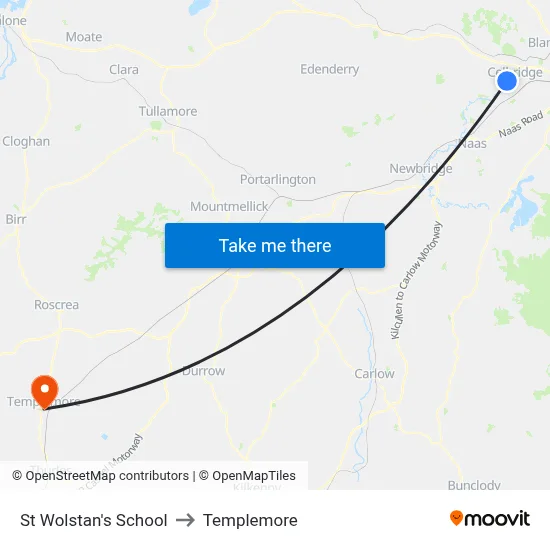 St Wolstan's School to Templemore map