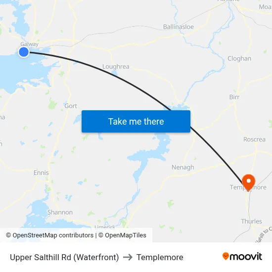 Upper Salthill Rd (Waterfront) to Templemore map