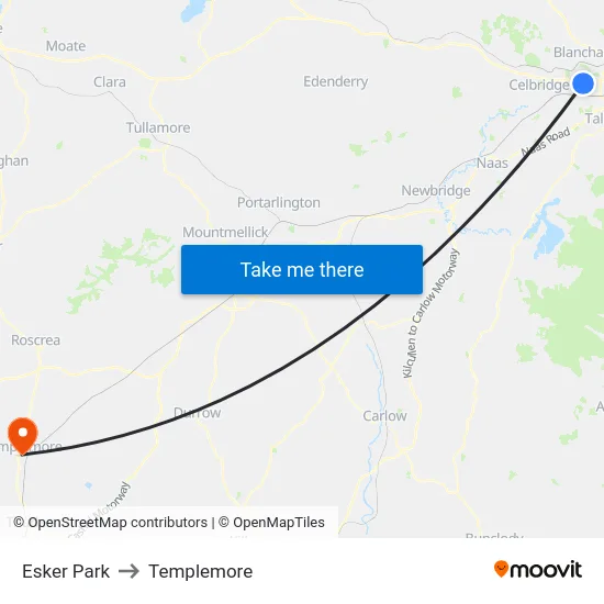 Esker Park to Templemore map