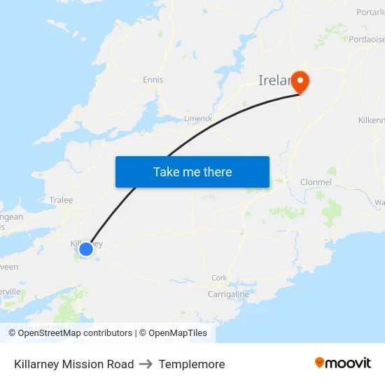 Killarney Mission Road to Templemore map
