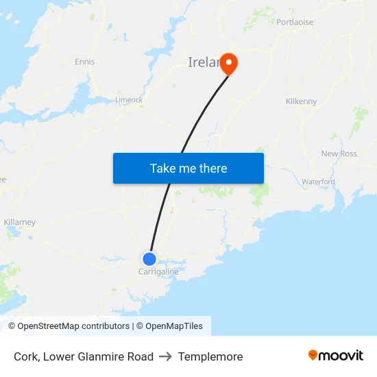 Cork, Lower Glanmire Road to Templemore map