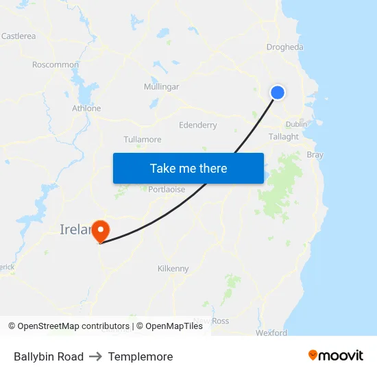 Ballybin Road to Templemore map