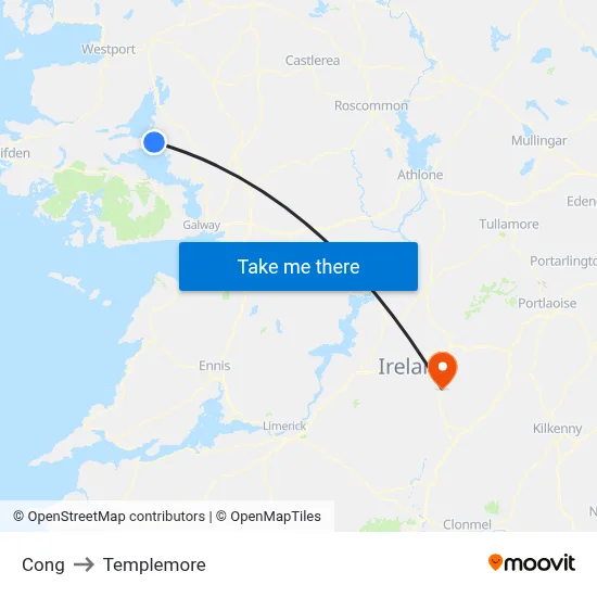 Cong to Templemore map