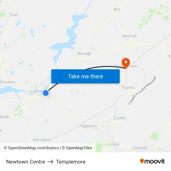Newtown Centre to Templemore map