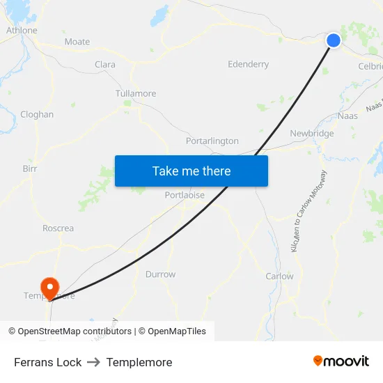 Ferrans Lock to Templemore map