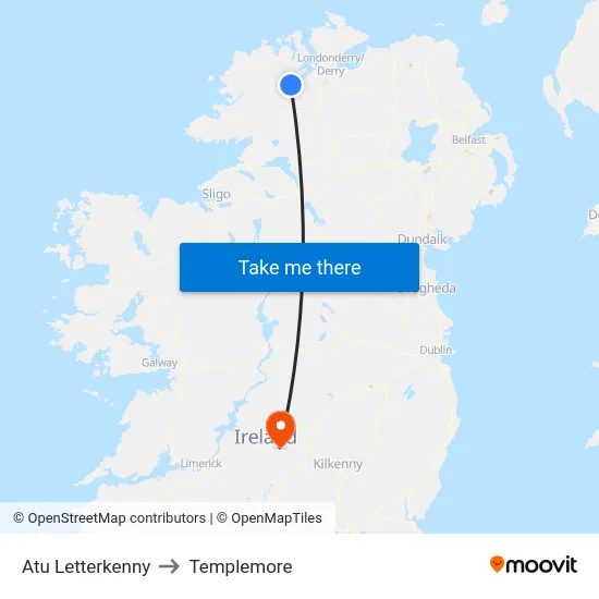 Atu Letterkenny to Templemore map
