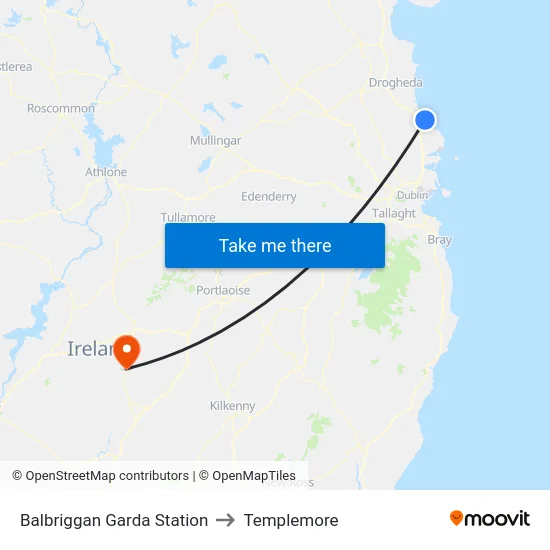 Balbriggan Garda Station to Templemore map