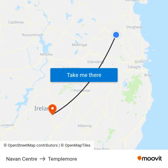Navan Centre to Templemore map