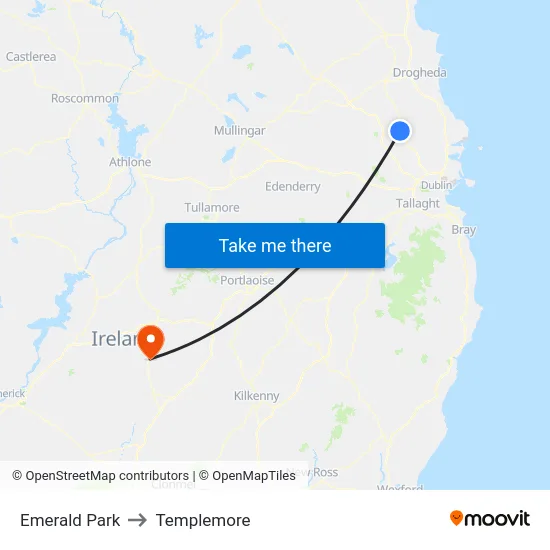Emerald Park to Templemore map
