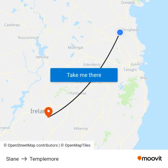 Slane to Templemore map