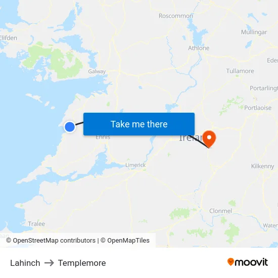 Lahinch to Templemore map
