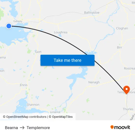 Bearna to Templemore map