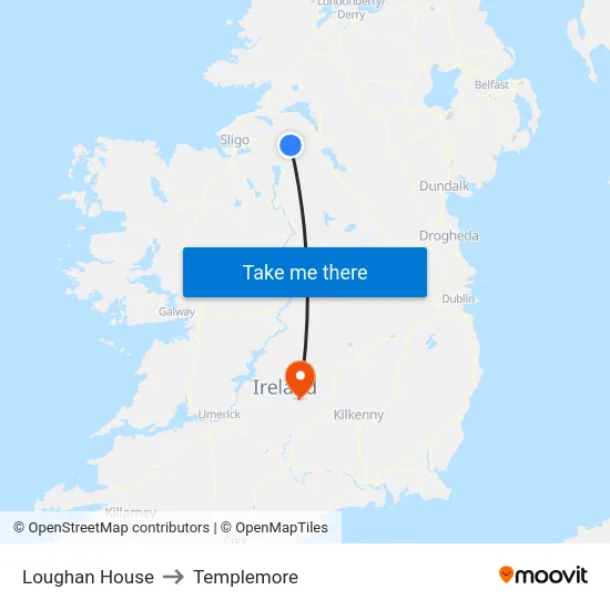 Loughan House to Templemore map