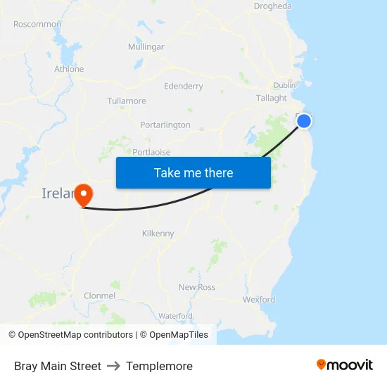 Bray Main Street to Templemore map