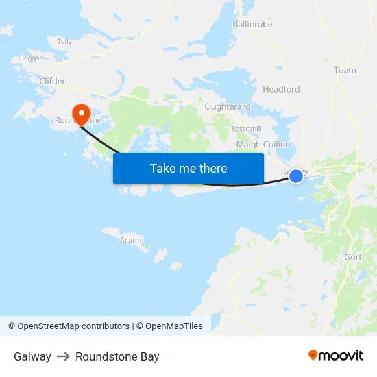 Galway to Roundstone Bay map